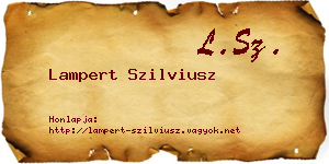Lampert Szilviusz névjegykártya